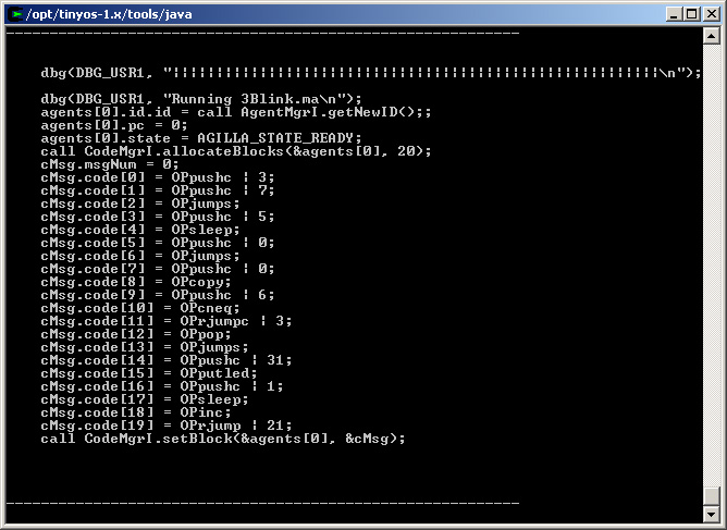 ... Code . This will print some NesC code to the shell as shown below